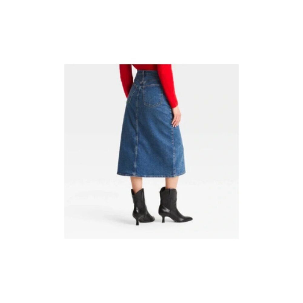 A-Line Midi Denim Skirt - Universal Thread Medium Wash Womens - Picture 3 of 6